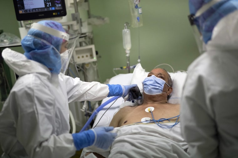 Image: A patient at the Joseph Imbert Hospital Center in Arles, southern France