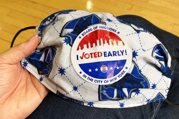 An early voting sticker.