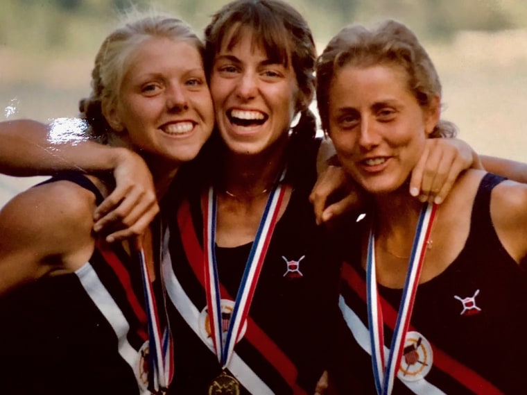 Mary Mazzio, center, on the U.S. National team when she was just out of college.