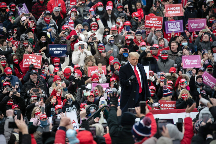Image: President Trump Holds Campaign Rally In Michigan Ahead Of Tuesday's Election