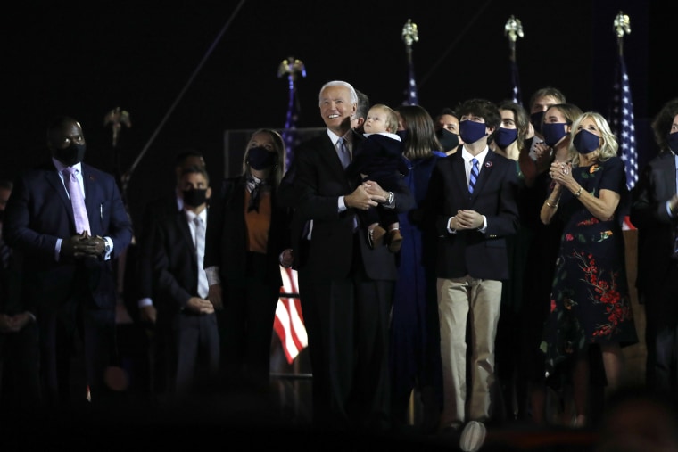 President-elect Joe Biden and Vice-President-elect Kamal Harris at Chase Center in Wilmington, DE.