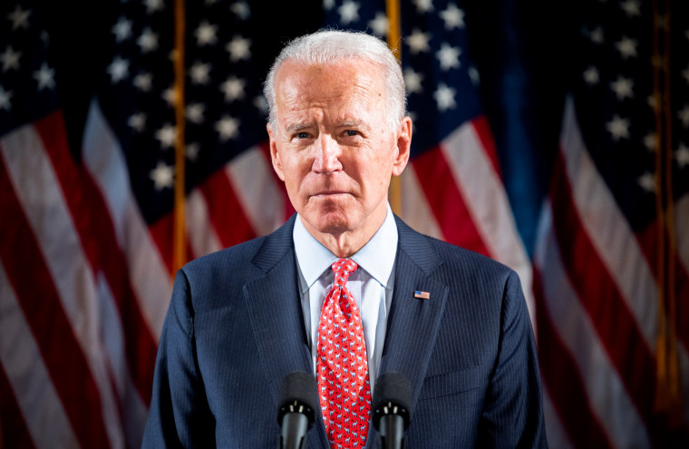 Image: Joe Biden at a press conference in Wilmington, Del., on March 12, 2020.