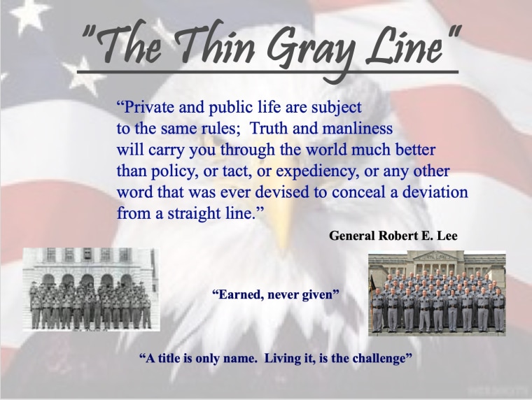A training manual for Kentucky State Police included a quote from Gen. Robert E. Lee.