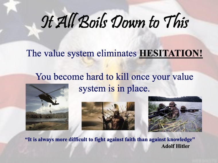 A training manual for Kentucky State Police included a quote from Adolf Hitler.