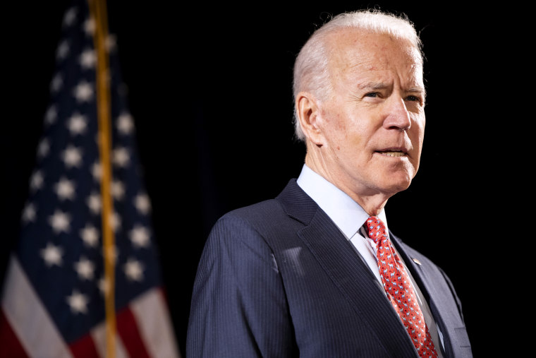 Image: Joe Biden at a press conference in Wilmington, Del., on March 12, 2020.