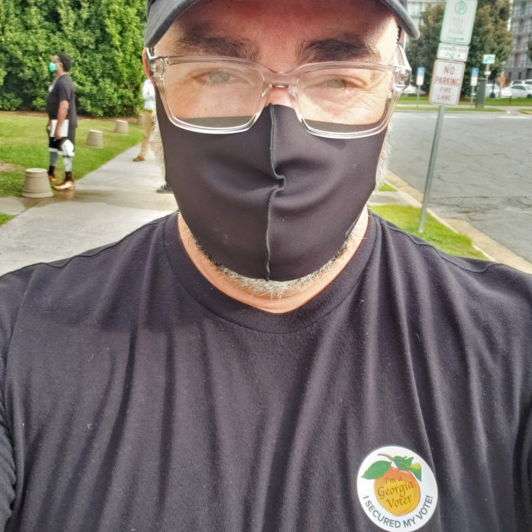 Joe LaMuraglia takes a selfie after he drove more than 800 miles to vote in-person in Georgia because his absentee ballot was never delivered.