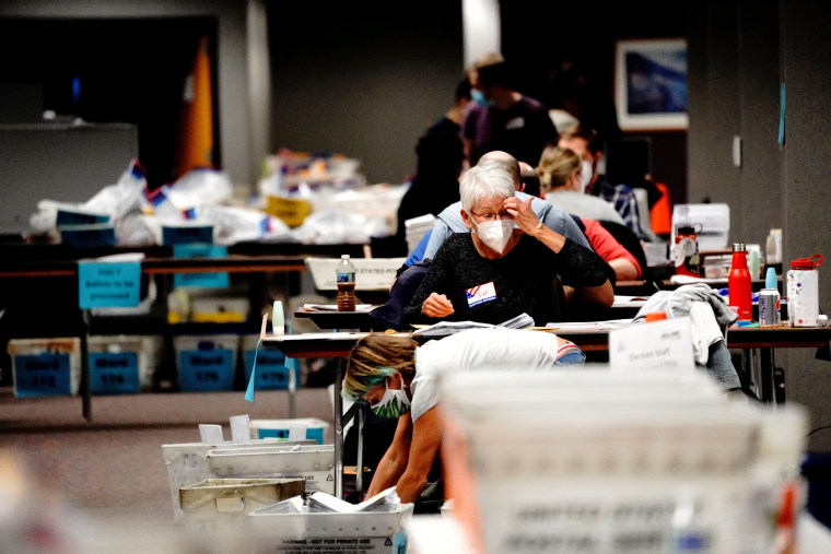 Image: Counting absentee ballots at Milwaukee Central Count
