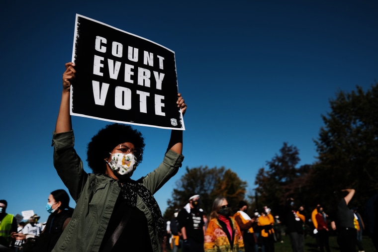 Image: Protestors Hold \"Count Every Vote\" Protest Rally In Philadelphia
