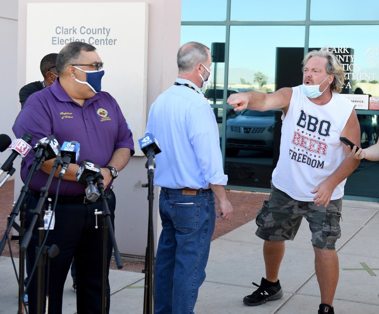 Image: A news conference about ballot counting in Clark County, Nevada