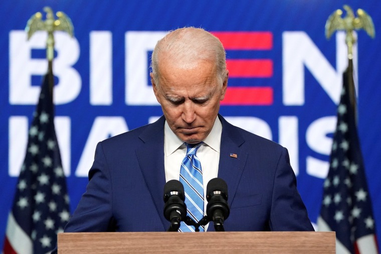 Image: Democratic U.S. presidential nominee Biden speaks about 2020 the presidential election in Wilmington, Delaware