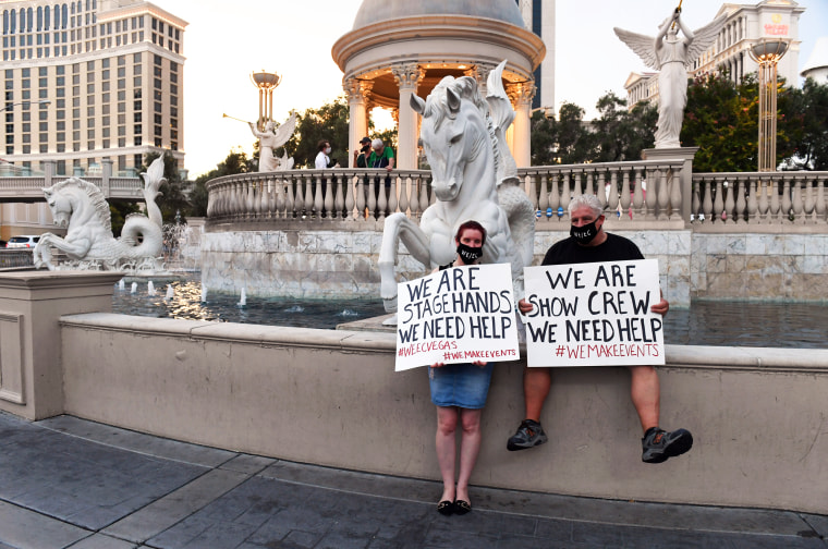 Las Vegas Entertainment Workers Hold Drive And March Event To Support Industry Decimated By COVID-19