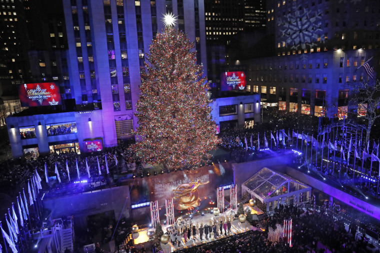 New York, NY - December 3, 2020: Christmas decorations seen all