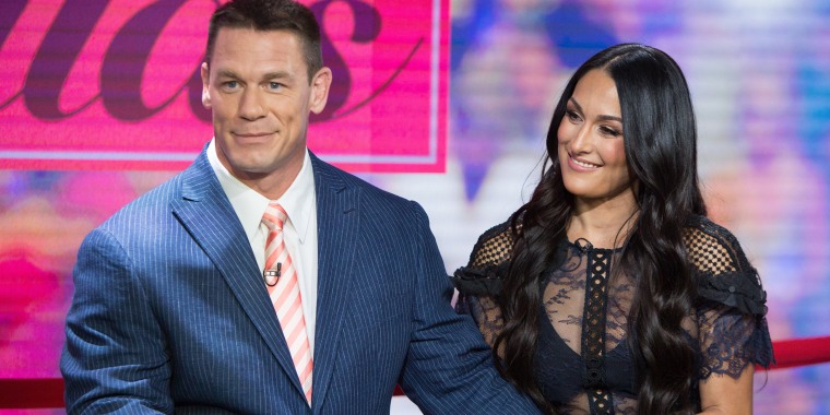 John Cena out in Soho with his girlfriend, Nikki Bella Featuring: Nikki  Bella,John Cena Where: New York City, New York, United States When: 26 Jun  2014 Stock Photo - Alamy