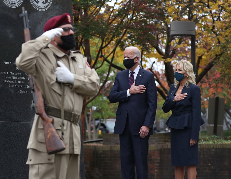 Trump and Biden mark Veterans Day in solemn, but contrasting, wreath