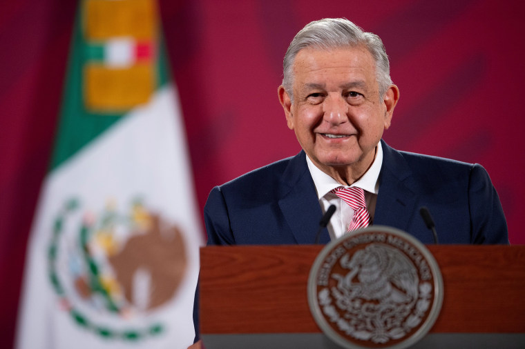 Image: Mexico's President Andres Manuel Lopez Obrador during a news conference in Mexico City