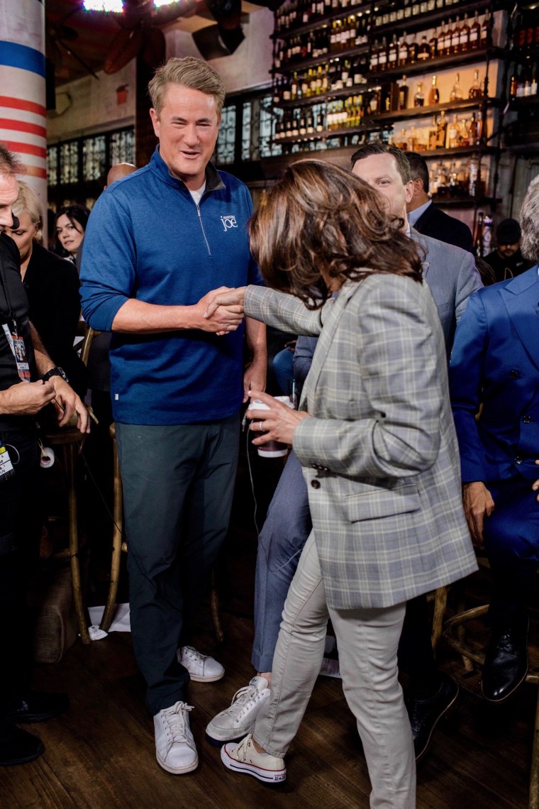 Sen. Kamala Harris earlier this year on "Morning Joe" in Miami, with Joe Scarborough and Willie Geist.