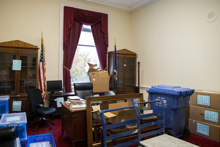 Image: Items are packed inside the office of Rep. Eliot Engel, D-NY, who lost his seat in Congress on Nov. 13, 2020.