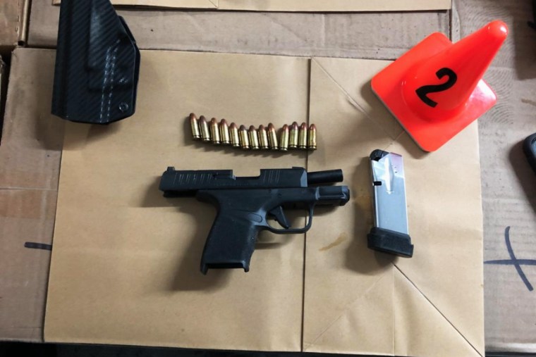 One of several loaded firearms seized by the York York City Sheriff from an illegal fight club in the Bronx.