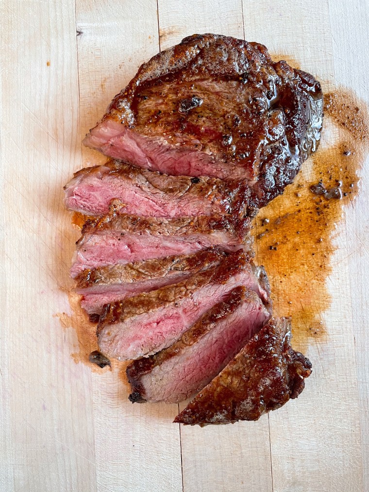 Slice steak on a bias for an extra fancy presentation.