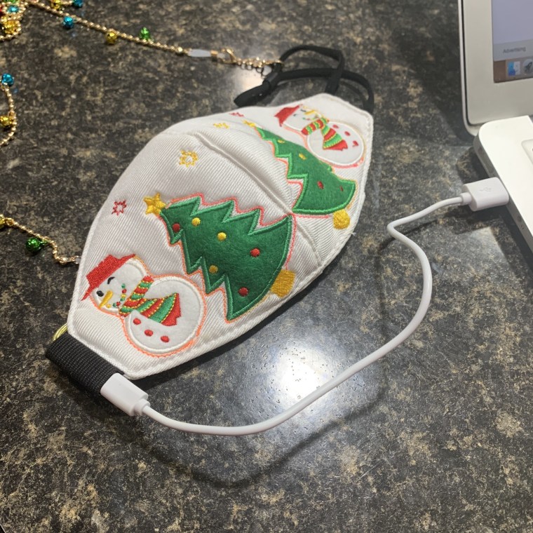 using my Macbook to charge my light up Christmas mask