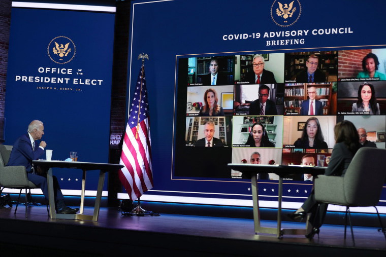 Image: President-elect Joe Biden and Vice President-elect Kamala Harris receive a briefing from the transition COVID-19 advisory board