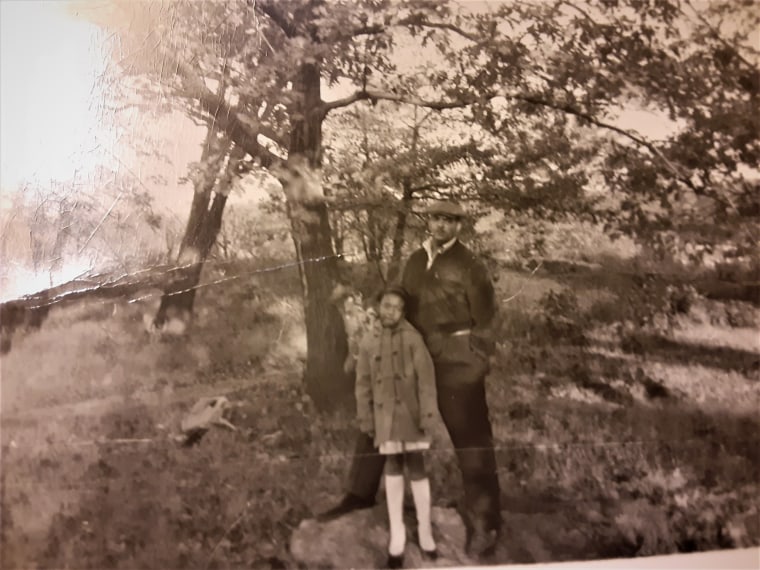 Jacqueline Adams with her father in an undated photograph.
