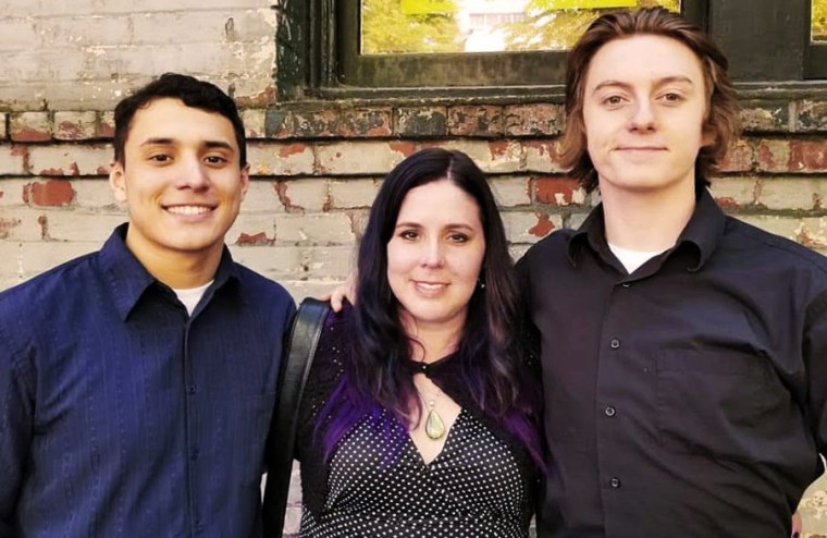 Michelle Preble with her sons, Jared, left, and Jaden.