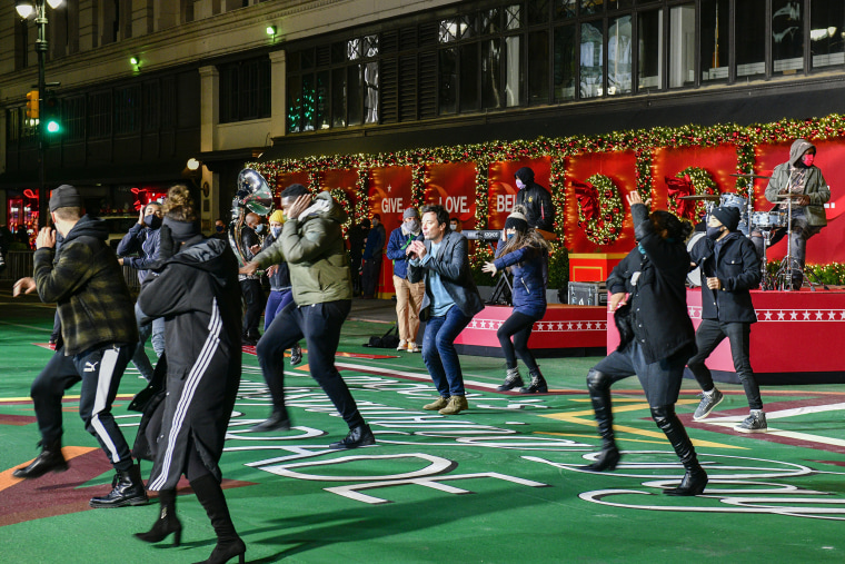 Image: Celebrity And Performance Groups Rehearse At Herald Square In Preparation For The 94th Annual Macy's Thanksgiving Day ParadeAE