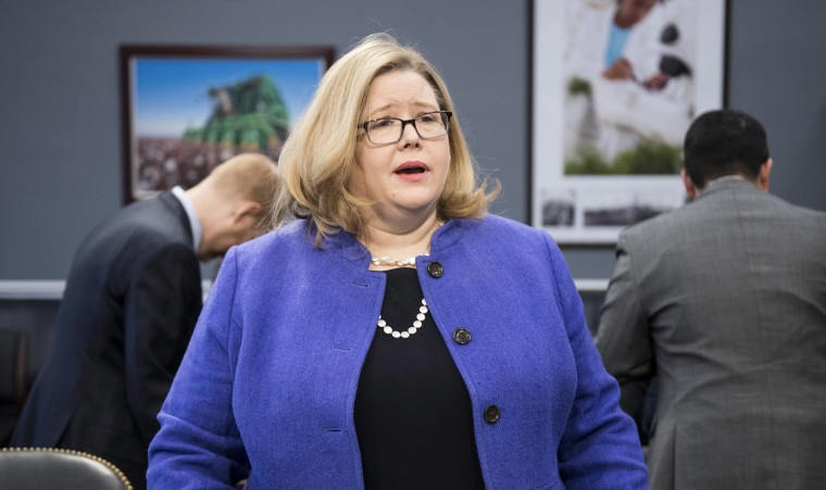 Image: GSA Administrator Emily Murphy, seen here in March 2019, denied that she had been under pressure to delay the transition.