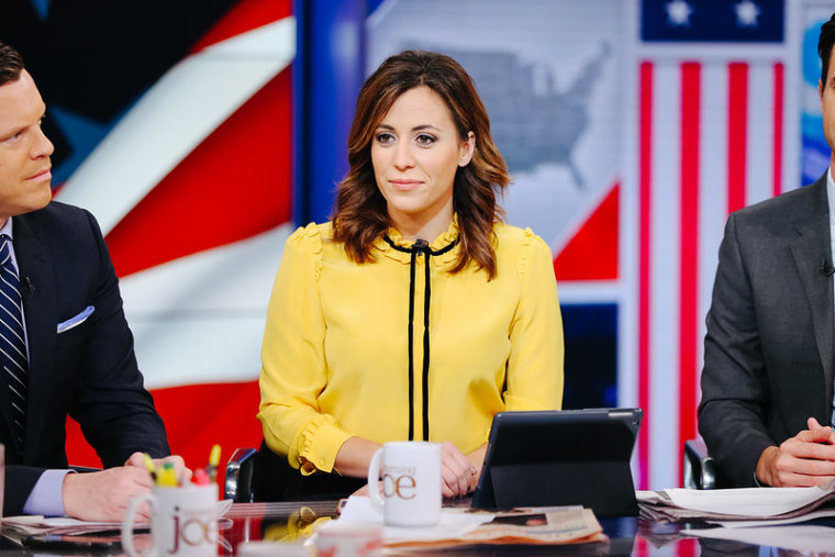 NBC's Hallie Jackson on the set of "Morning Joe."