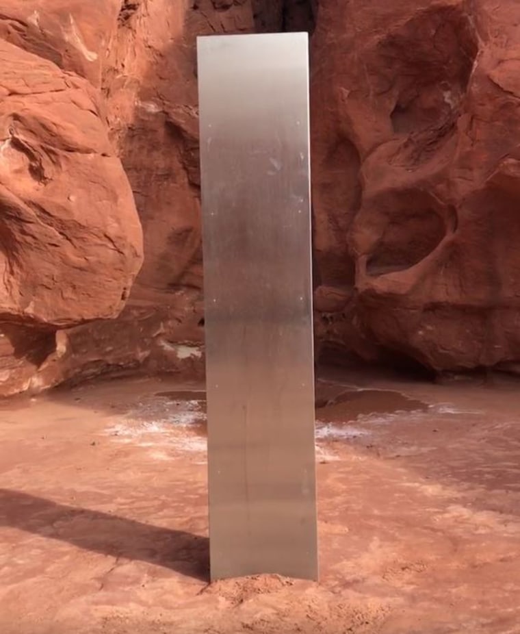 Image: mysterious metal monolith in Utah