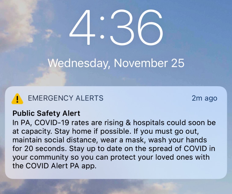 Image: Pennsylvania Covid-19 cellphone public service announcement
