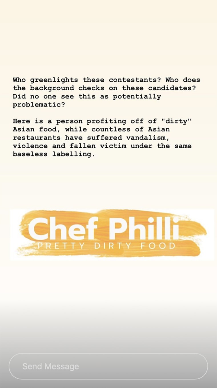 In another screenshot, Kwan summarized why the use of the word "dirty" was offensive in reference to Asian cuisines.