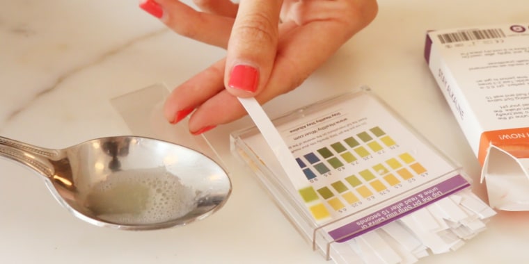 As she followed the alkaline diet, Duerson used PH strips to test the acidity of her saliva.