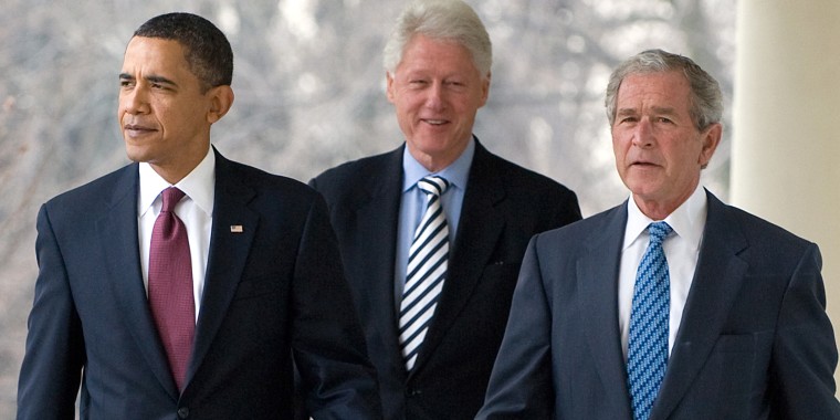 Former presidents, Barack Obama, Bill Clinton, George W. Bush