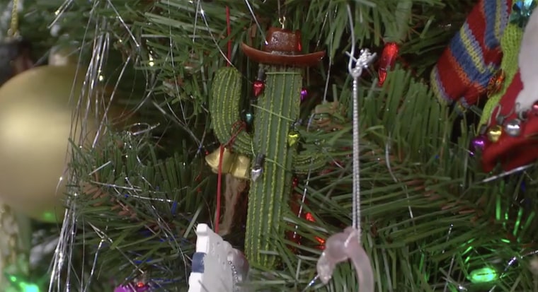 A cactus tree on a Christmas tree? Why not!