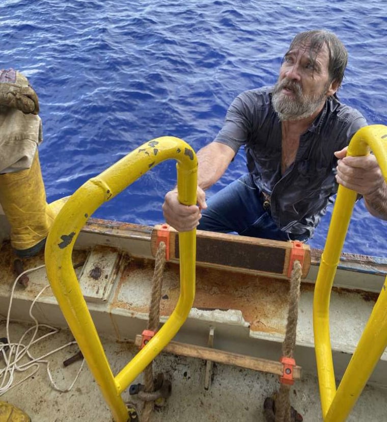 Stuart Bee is recovered by the U.S. Coast Guard.