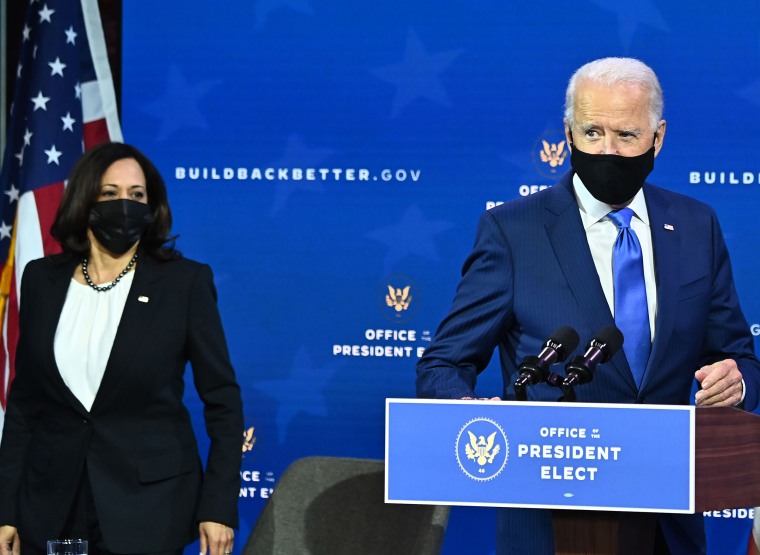 Image: President-elect Joe Biden, arrives with Vice-President-elect Kamala Harris at The Queen Theater in Wilmington