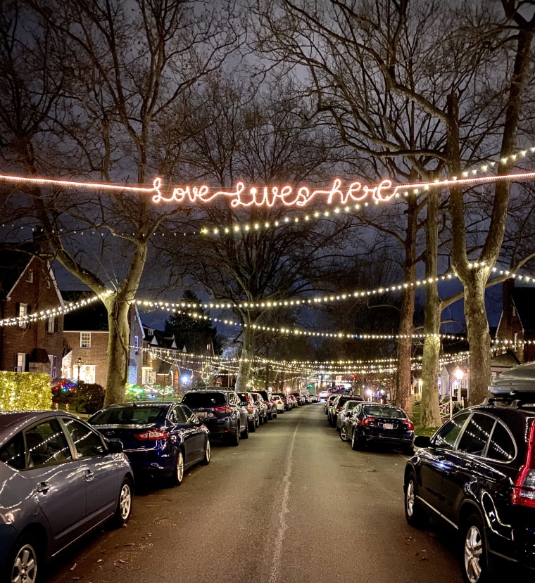 A group of Baltimore families have strung their holiday lights together to connect symbolically during the pandemic.