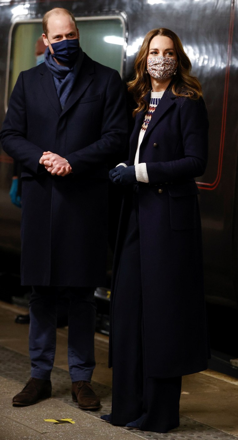 Image: Britain's William and Catherine arrive on the Royal Train in Manchester