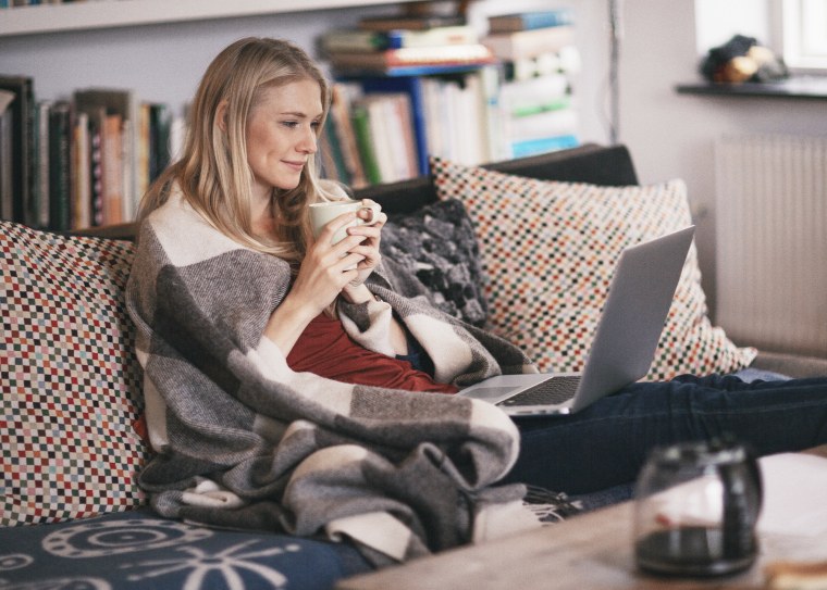 Young woman watching a movie 