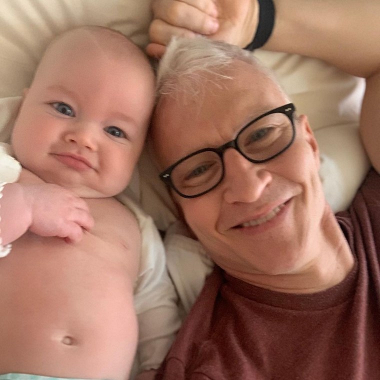 Anderson Cooper with Wyatt when he was a newborn.
