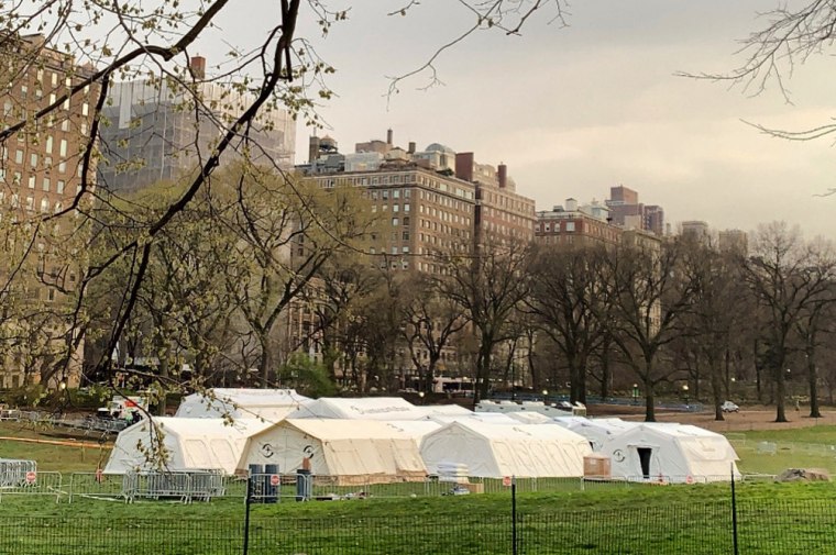 Samaritan's Purse's field hospital in New York's Central Park on Monday, March 30, 2020.
