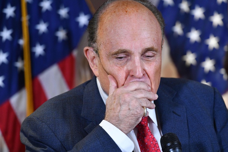 Image: Trump's personal lawyer Rudy Giuliani speaks during a press conference at the Republican National Committee headquarters in Washington
