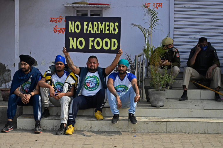 Image: Farmers protest in Singhu, India