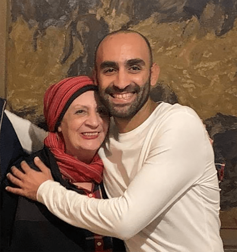 Image: Karim Ennarah with his mother