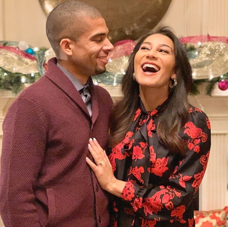 NBC's Morgan Radford and fiance David Williams celebrated their engagement over the Thanksgiving holiday in 2019.