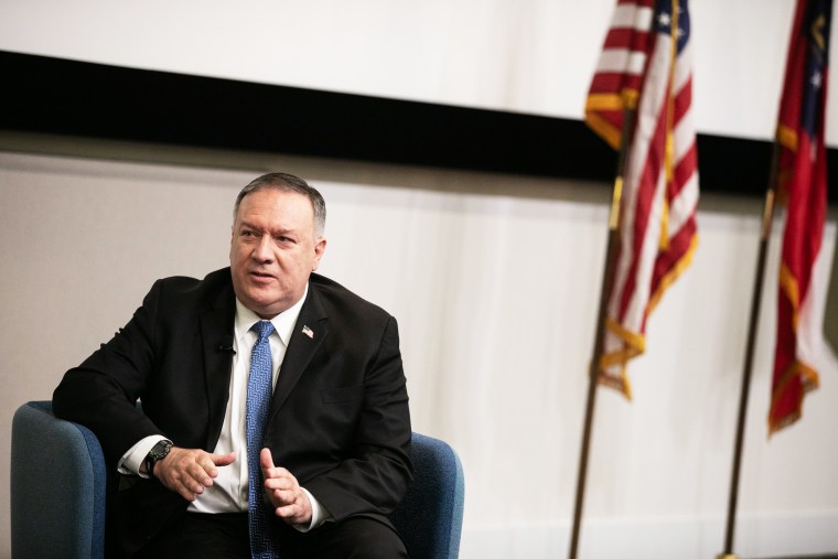 Image: Secretary Of State Mike Pompeo Delivers Foreign Policy Speech At Georgia Tech