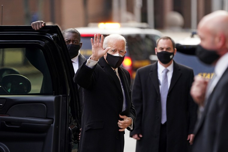 Image: U.S. President-elect Joe Biden arrives at transition headquarters in Wilmington, Delaware