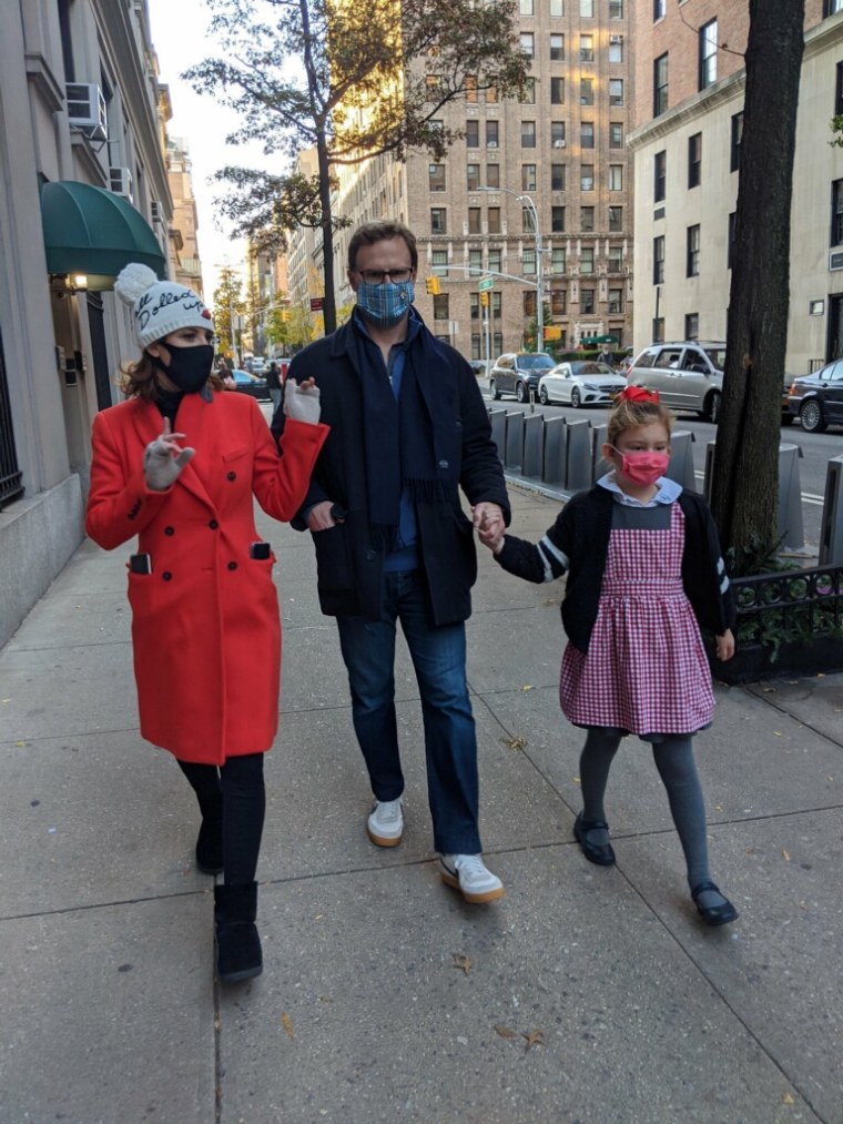 Stephanie Ruhle, with her husband Andy Hubbard and their daughter, Drew.